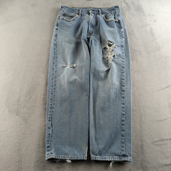 Levi's Other - Levis 550 Jeans Mens 36x30* Blue Light Wash Ripped Grunge Baggy Punk Skater